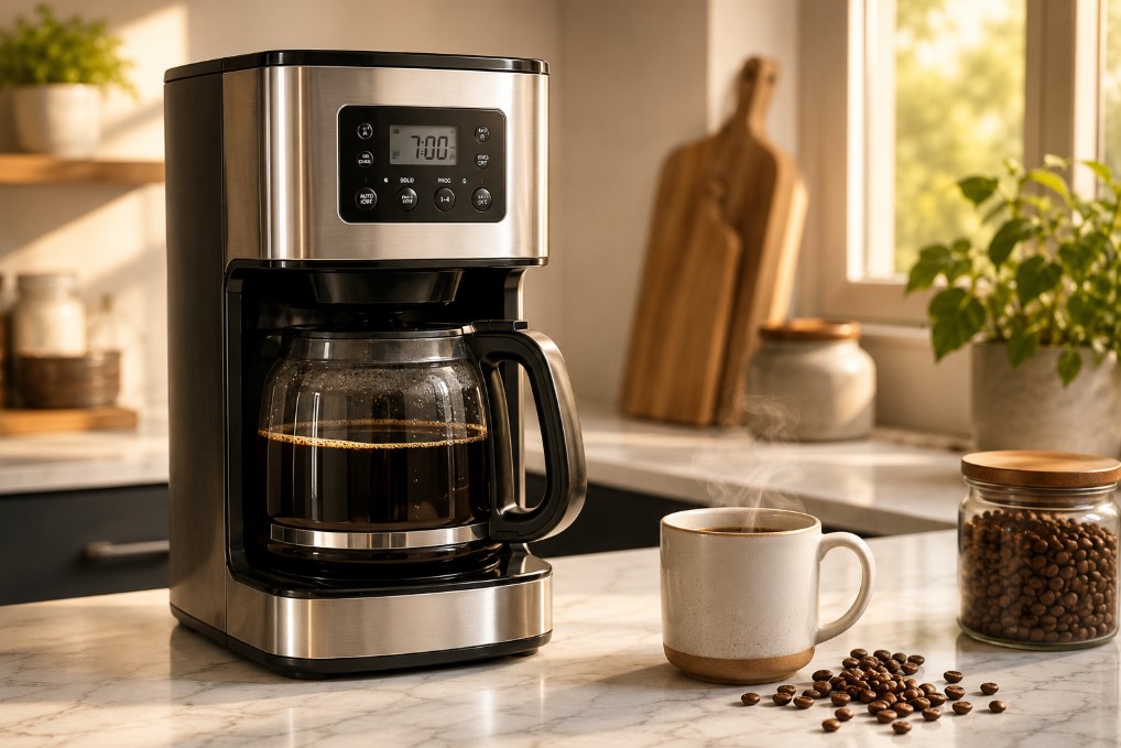 14-cup programmable drip coffee maker with glass carafe and digital controls