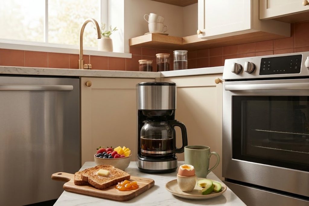Compact 5-cup drip coffee maker for a small household