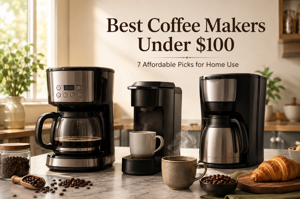 Best coffee makers under $100 for home use, including drip and single-serve coffee makers