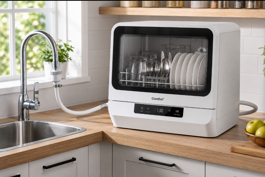 Portable dishwasher for apartments and small kitchens