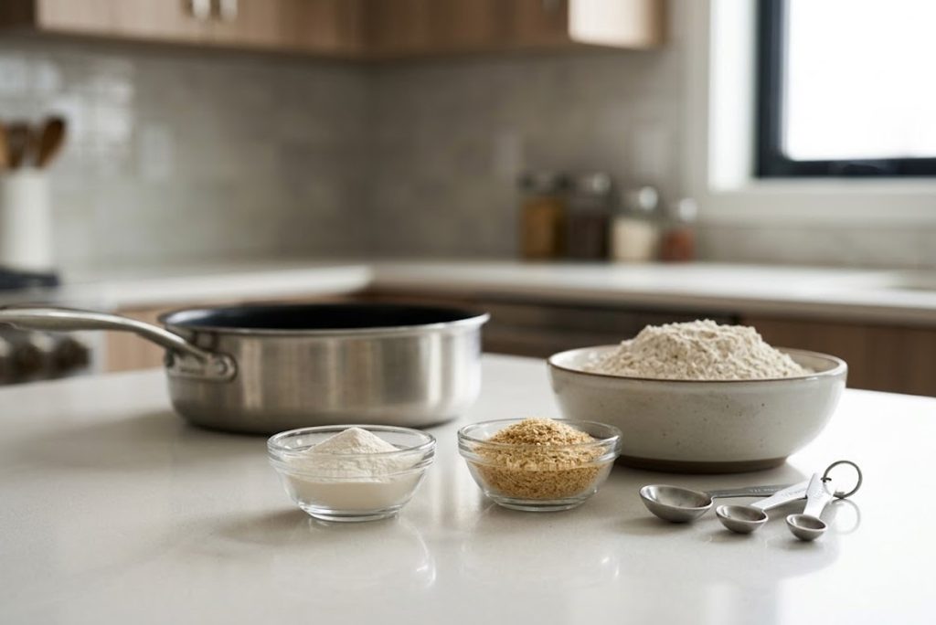 Xanthan gum and psyllium husk used as binders in gluten-free bread